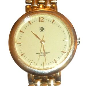 Givenchy Paris Vintage Gold Tone Wristwatch Round Champagne Dial GN-11006